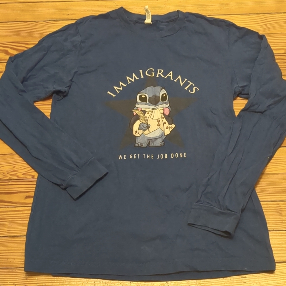 Blue long sleeve T-shirt, Stitch/Hamilton, size M